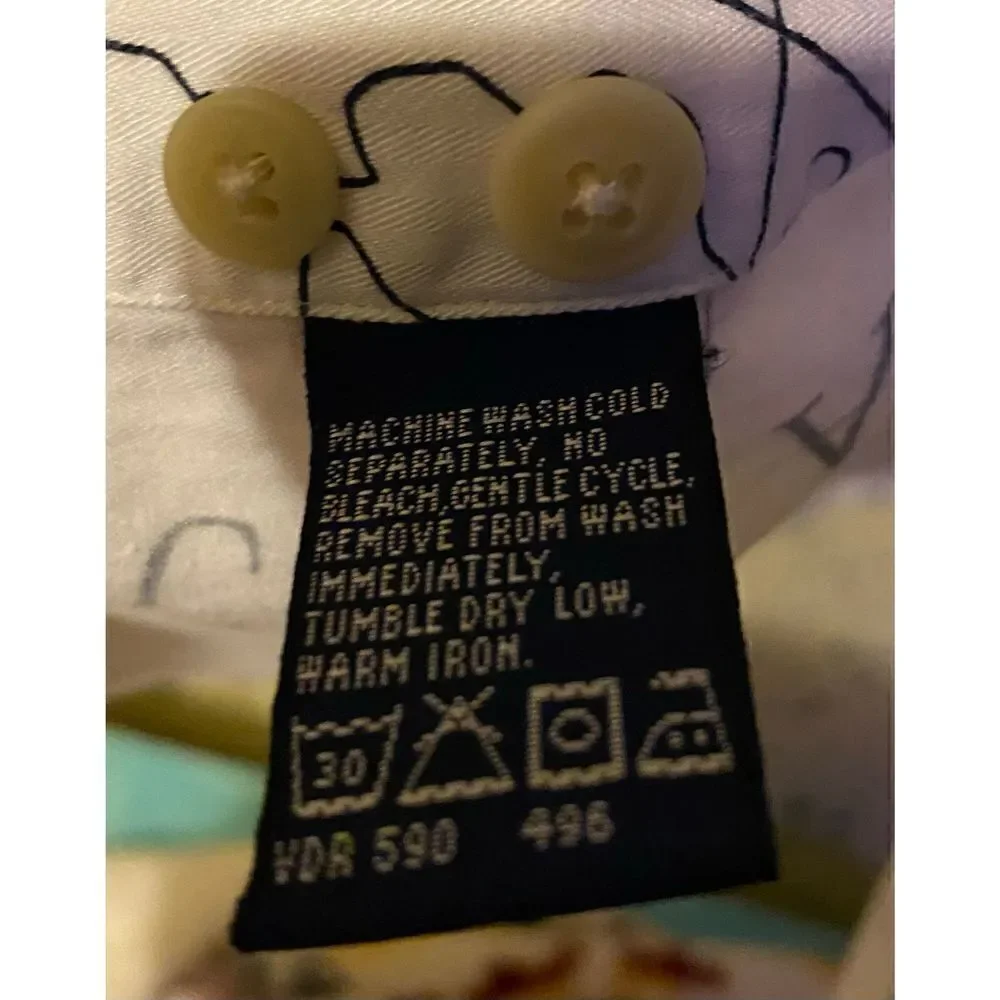 Vintage Nautica Blue water Challenge Ocean Map shirt sz Large Button up - Picture 9 of 10